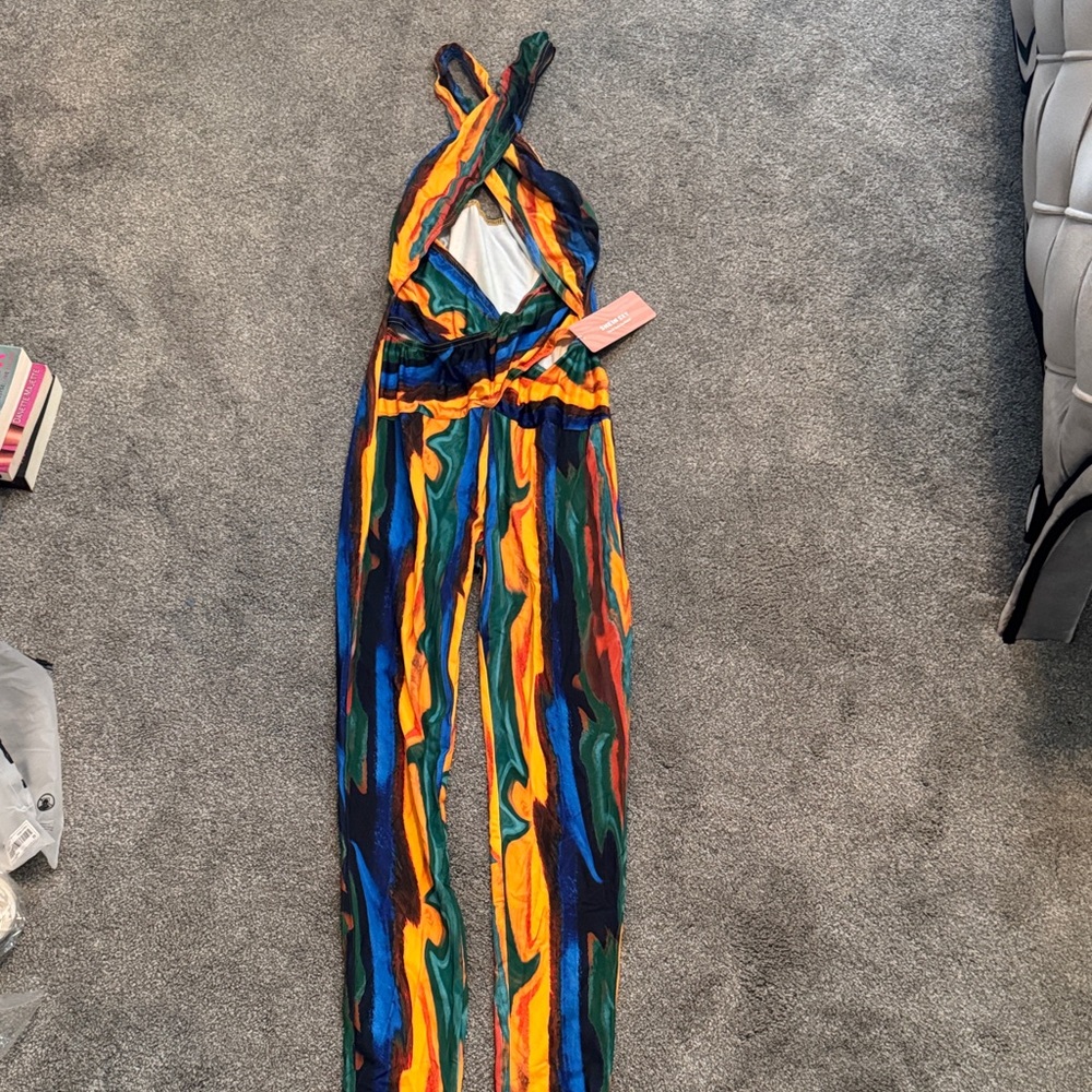 SHEIN Multicolor Halter Jumpsuit